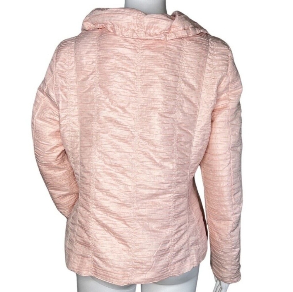 Chico's Jacket Women's Pleated Lightweight Puffer Cowl Collar Size 2 Large - Picture 4 of 10